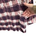 Garnet Hill  Womens Plaid Crepe Tunic Top 6 Brown White Long Sleeve Half Button Photo 5