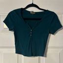 Bozzolo Teal V Neck Top Photo 0