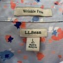 L.L.Bean L.L. Brown button down blouse 3/4” sleeves floral print 100% cotton Sz large Pet Photo 5