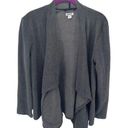 DKNY  Women's Open Front Cardigan Sweater Pocket Long Sleeve Stretch Gray Medium Photo 0