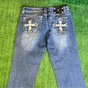 Miss Me  Light Wash Cross Embellished Distressed Bootcut Jeans Photo 1