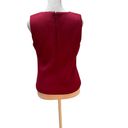 Cynthia Rowley Red with Diamond Gem Rimmed Round Neck Sleeveless Zip Back Top S Photo 4