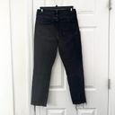 Gap  Denim Washed Black Vintage High Rise Slim Jeans Open Raw Ankle Hem 28 Short Photo 9