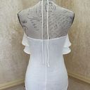 ZARA  NWT white ruffled rib bodysuit corset Sz L stretchy Photo 4