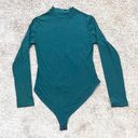 MANGOPOP Green Long Sleeve Mock Turtleneck Bodysuit Photo 1