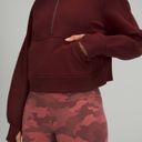 Lululemon scuba oversized half zipper hoodie NWT size M/L And XS/S color in red merlot Photo 3