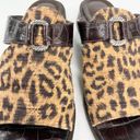 Brighton  Sandals Mules 7.5M Brown Leopard Leather Fabric Silver Photo 1