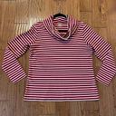 L.L.Bean  red striped cowl neck pullover medium Photo 5