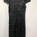 L'Agence L’AGENCE Black & Silver Sheer Floral Dress Photo 10