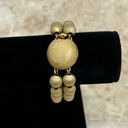 Monet Signed Vintage Brushed Gold Tone Bead Bracelet Photo 1