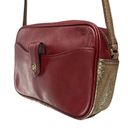 GILI Got It Love It Leather Crossbody Bag Purse Burgundy Gold Adjustable Strap Photo 4