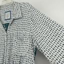 Style & Co  Boho Mixed Print Button Up Shirt White Teal Roll Tab Sleeves Size 1X Photo 2