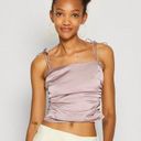 Hollister NWT  Purple Satin Ruched Cami Top - Medium Photo 1