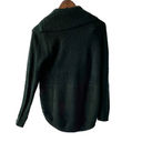 Calvin Klein  button cowl neck oversized round hem hunter green sweater size S Photo 6