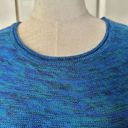 cupio  blue marbled sweater with black trim Photo 4