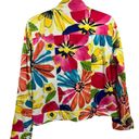 Coldwater Creek  Colorful Floral Denim Zip Front Jacket 12 Photo 1