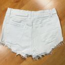 KanCan USA White Distressed Frayed Hem High Waisted Shorts Photo 3