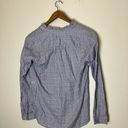 Talbots  Blue Polka Dot Ruffle Trim Popover Long Sleeve Shirt Photo 6