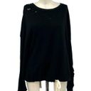 n:philanthropy  Olympia Distressed Sweatshirt in Black Cat Size Medium Photo 0