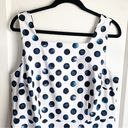 Talbots  Watercolor Polka Dots Square Neck Sheath Dress Blue White NWT 12 Photo 1