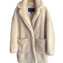 BCBGMAXAZRIA Willow Faux Fur Shearling Coat Ivory Photo 2