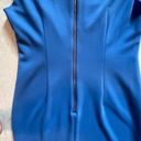 DKNY  Blue dress w asymmetrical neck and 19" accent metal zipper Photo 5