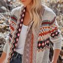 FATE. Aztec Boho Hooded Cardigan Sweater Size Large NEW Stitch Fix Photo 0