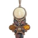 The Moon Silver 925 Sajen Sun Face Necklace PENDANT Garnet Amber Red Tiger Eye Onyx Photo 6