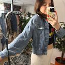 Lee  x H&M Cropped Slouchy Denim Jacket Blue Photo 5