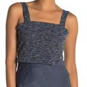 Bobeau New  Square Neck Tank Top Ribbed Knit Marled Navy Blue Photo 0