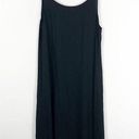 Eileen Fisher  100% Silk Scoop Neck Tank Midi Dress Large Black Lagenlook Photo 2