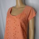 Lucky Brand  Lily Cut Out Scoop Neck Tee Eyelet Sm Orange Sherbet Tangerine Photo 1