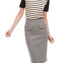 J.Crew  Gray Wool Patch-Pocket Pencil Skirt Size 4 Photo 0