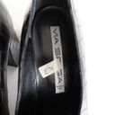 Via Spiga  90s Vintage Black Croc-Embossed Square Toe Leather Heeled Loafers Photo 12