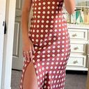 Paper Heart  Spaghetti Strap Copper Dot Satin slip dress Front side slit size M Photo 0