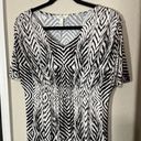 Black Diamond Soma V Neck Dress Stretchy Jersey Knit Knee Length Cream  sz S Photo 1