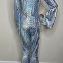 One Piece Iridescent Snakeskin 70s Disco  Jumpsuit Costume Photo 2