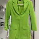 ZARA NWOT lime green blazer dress — corset style hook closure mini dress Photo 2