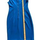 DKNY  Blue dress w asymmetrical neck and 19" accent metal zipper Photo 10