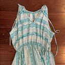 Soprano  NORDSTROM Women’s Turquoise & White Boho Print Halter Maxi Dress Size M Photo 3