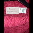 Aran Sweater Market Red Merino Wool Shawl Neck‎ Cable Knit Red Cape Size M/L Size L Photo 7