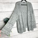 Torrid  Gray Long Sleeve Pointelle Open Knit Cardigan Sweater Size 3X 22-24 Photo 1