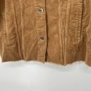 ZARA  Womens Brown Corduroy Trucker Jacket Distressed Raw Hem Oversized Size S Photo 4