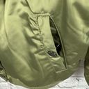 American Eagle AEO Flight Bomber Jacket Sherpa-Lined Hooded Satin Green L Photo 4