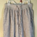 Lou & grey Linen Pull On Drawstring Golf Pants Women Size Small Light Gray & White Photo 1