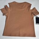 DKNY  Jeans Womens Short Sleeve Shoulder Embellishment Cut Out Top Sz L Photo 3