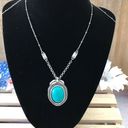 American Eagle AEO Turquoise Stone Necklace Pendant Deco Chain Photo 0