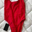 South Beach  Tie Shoulder High Leg One Piece Swim Size 2 (red summer pool) Photo 0