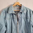 Jennifer Moore Cathy Daniels Light Blue Rhinestone Bling Zip Up Jean Jacket XL Photo 2