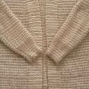 Debut  Cardigan Taupe Cream Stripe Open Front Eyelash Soft Cardigan Sweater Small Photo 8